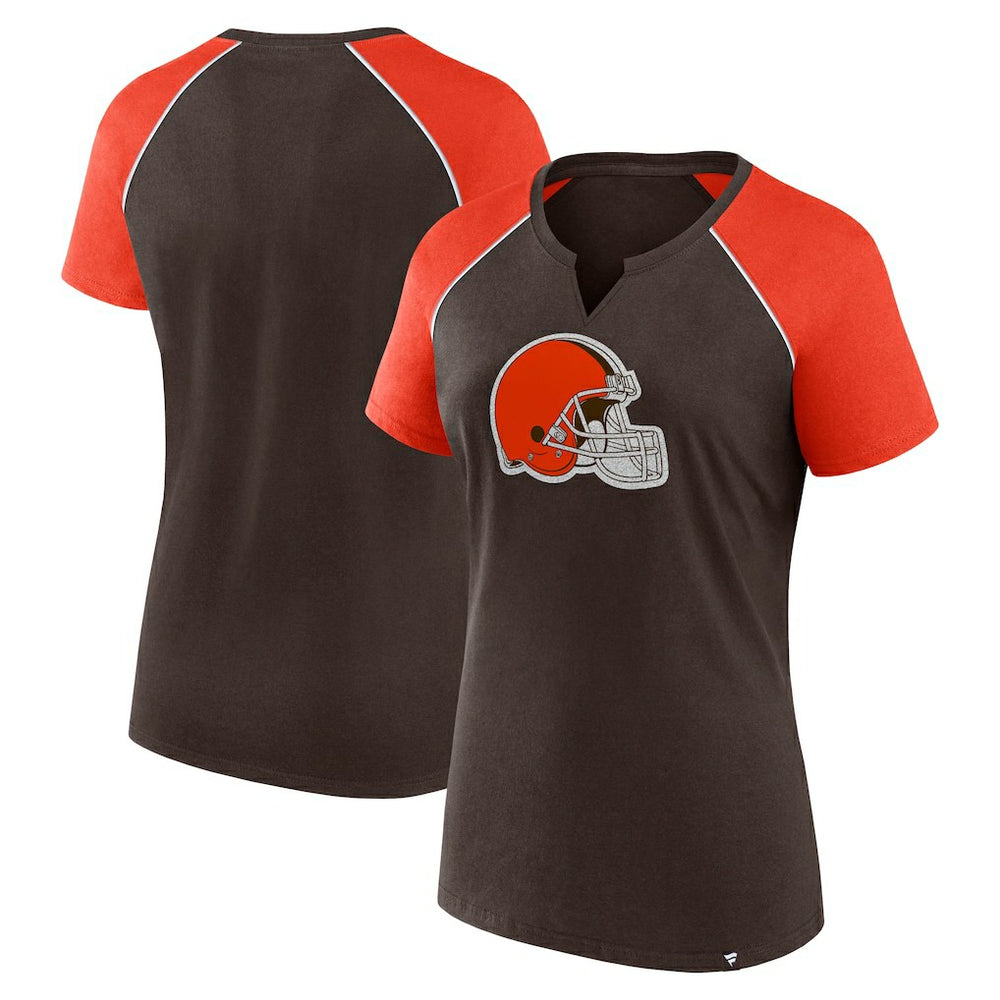 Women's Glittered Primary Raglan T-Shirt - Cleveland Browns