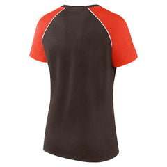 Women's Glittered Primary Raglan T-Shirt - Cleveland Browns