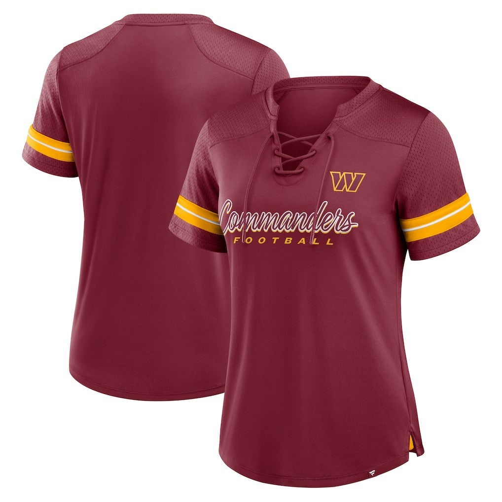 Women's Play Script Lace-Up T-Shirt - Washington Commanders