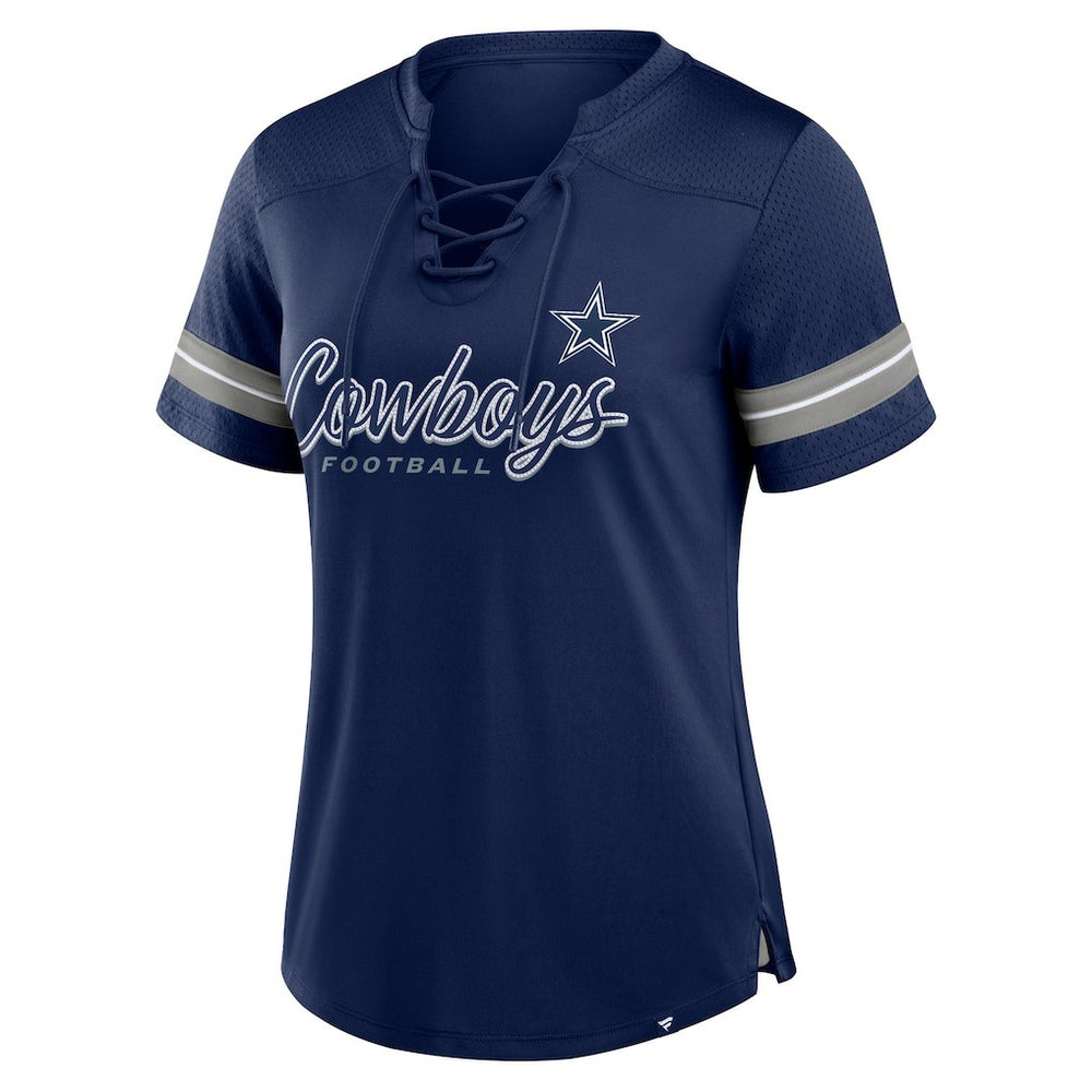 Women's Play Script Lace-Up T-Shirt - Dallas Cowboys