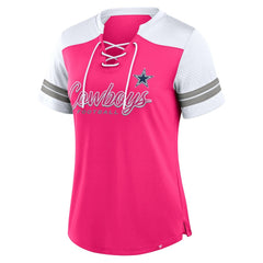 Women's Play Script Lace-Up T-Shirt - Dallas Cowboys