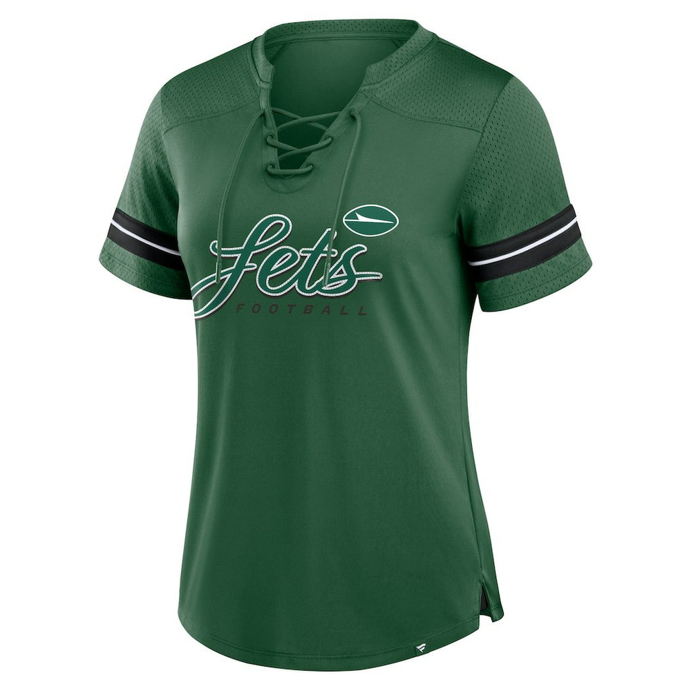 Women's Play Script Lace-Up T-Shirt - New York Jets