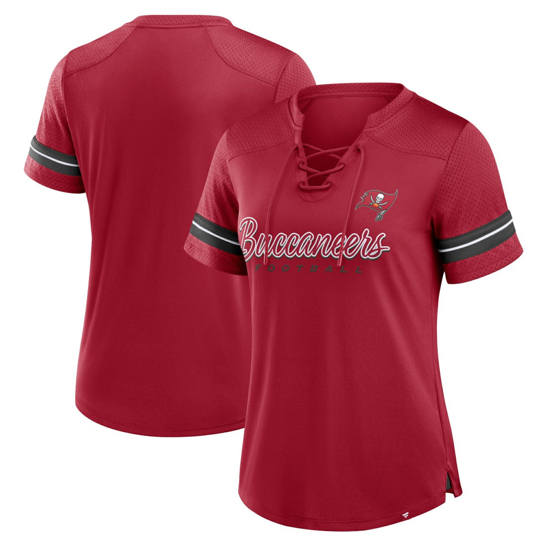 Women's Play Script Lace-Up T-Shirt - Tampa Bay Buccaneers