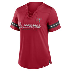 Women's Play Script Lace-Up T-Shirt - Tampa Bay Buccaneers