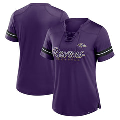 Women's Play Script Lace-Up T-Shirt - Baltimore Ravens