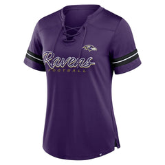 Women's Play Script Lace-Up T-Shirt - Baltimore Ravens
