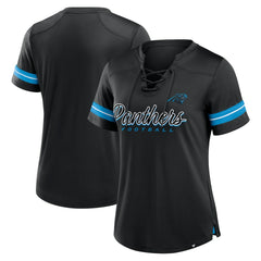 Women's Play Script Lace-Up T-Shirt - Carolina Panthers