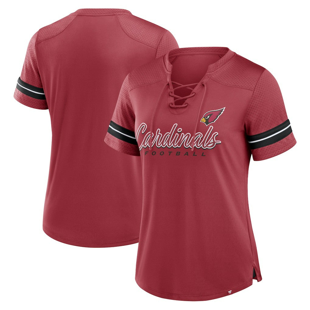 Women's Play Script Lace-Up T-Shirt - Arizona Cardinals