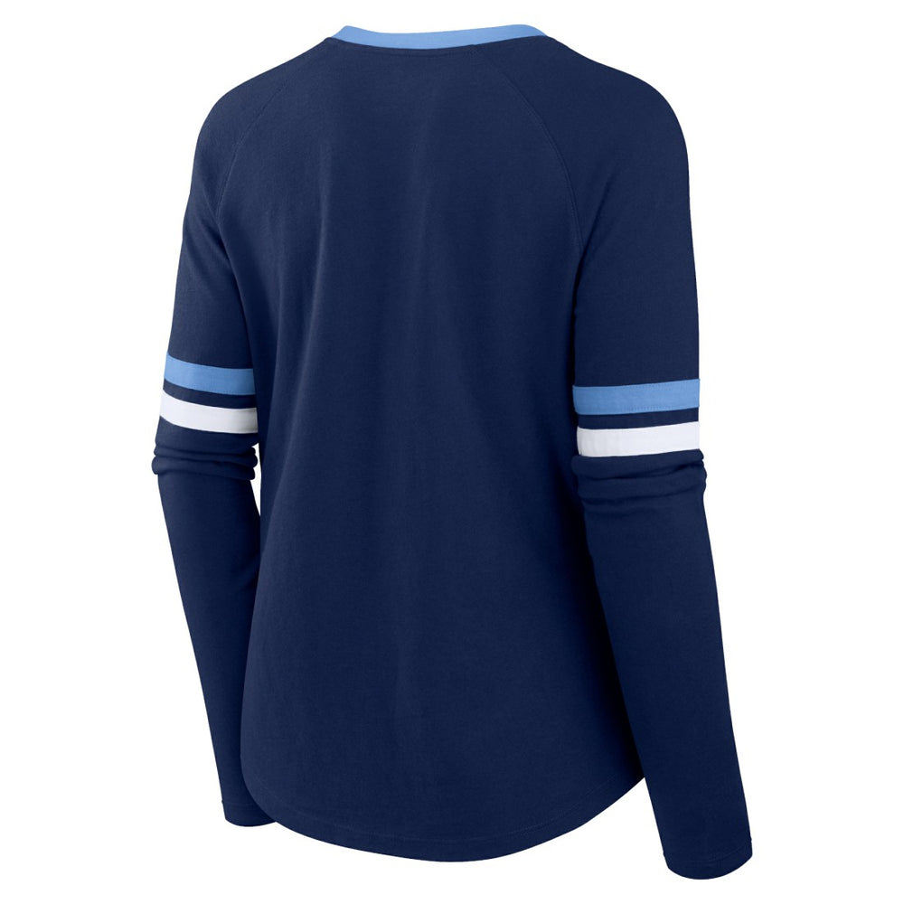 Women's Won and Done Lace-Up Long Sleeve Fashion Top - Tennessee Titans