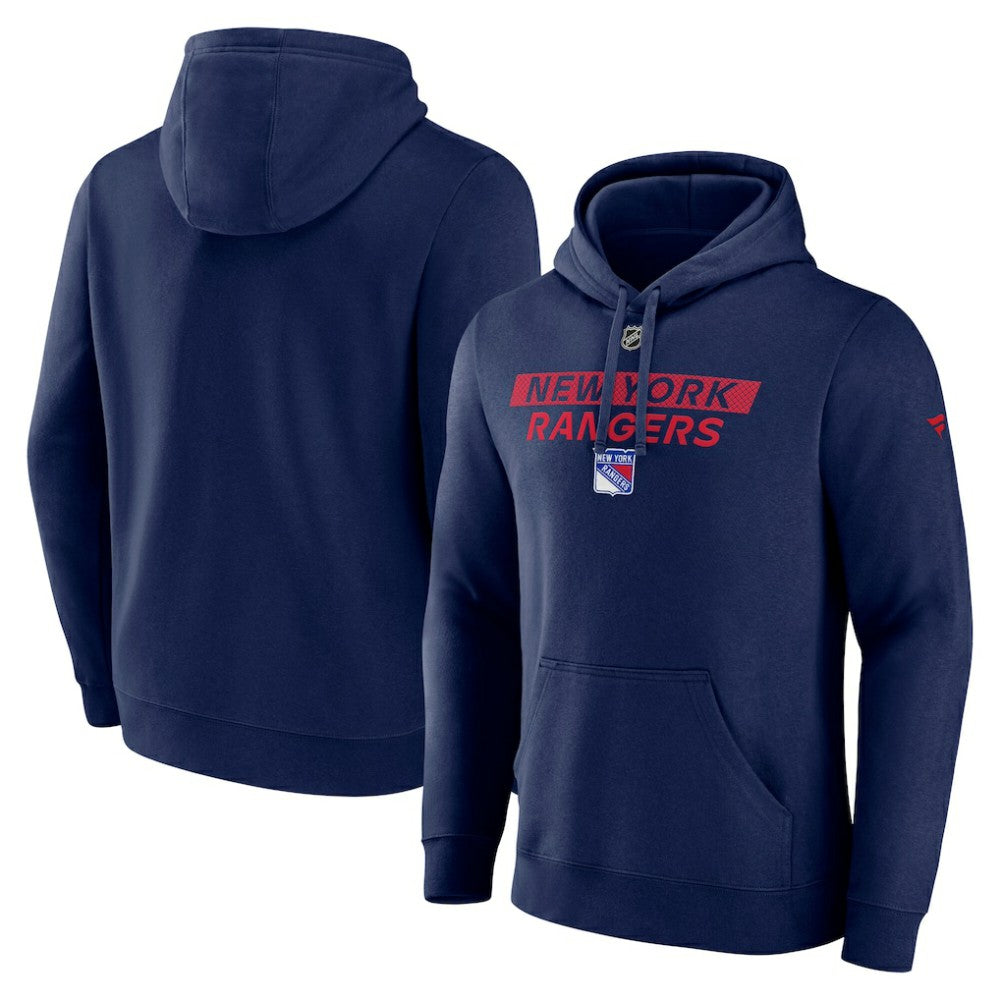 NHL Navy New York Rangers Fanatics Authentic Pro Core Primary Fleece Pullover Hoodie