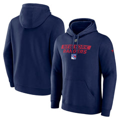 NHL Navy New York Rangers Fanatics Authentic Pro Core Primary Fleece Pullover Hoodie
