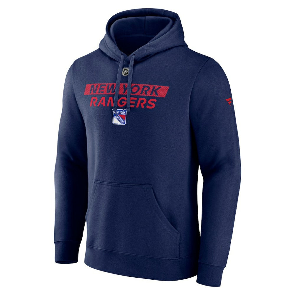 NHL Navy New York Rangers Fanatics Authentic Pro Core Primary Fleece Pullover Hoodie