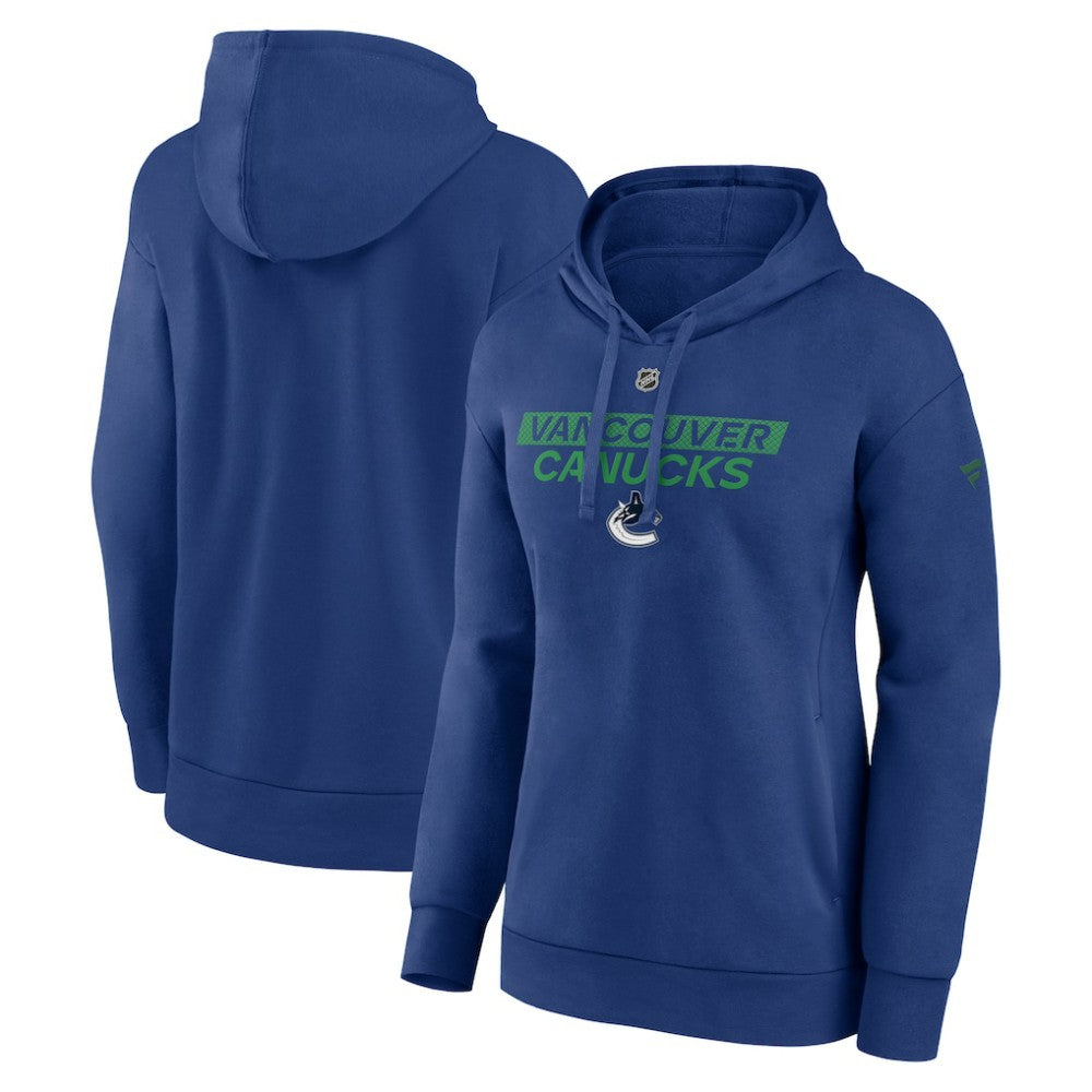 NHL Blue Vancouver Canucks Fanatics Women's Authentic Pro Core Primary Fleece Pullover Hoodie