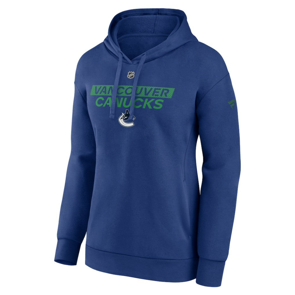 NHL Blue Vancouver Canucks Fanatics Women's Authentic Pro Core Primary Fleece Pullover Hoodie