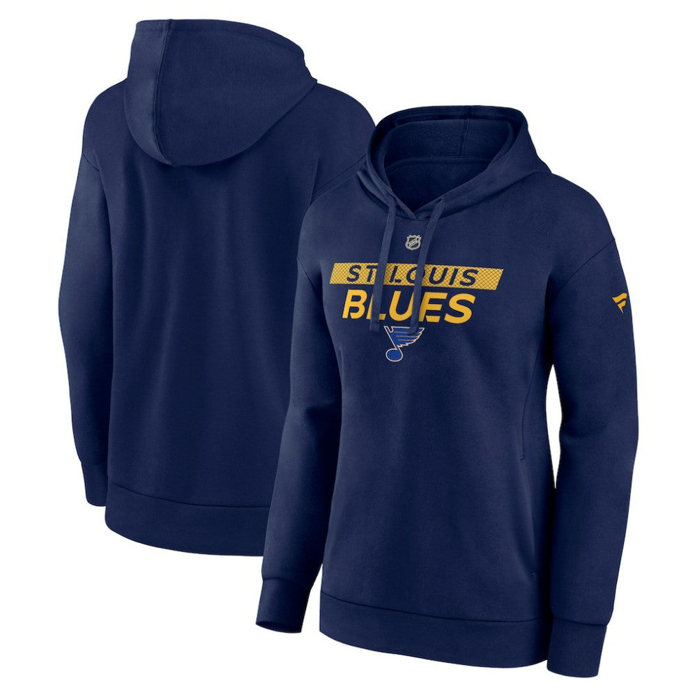 NHL Navy St. Louis Blues Fanatics Women's Authentic Pro Core Primary Fleece Pullover Hoodie