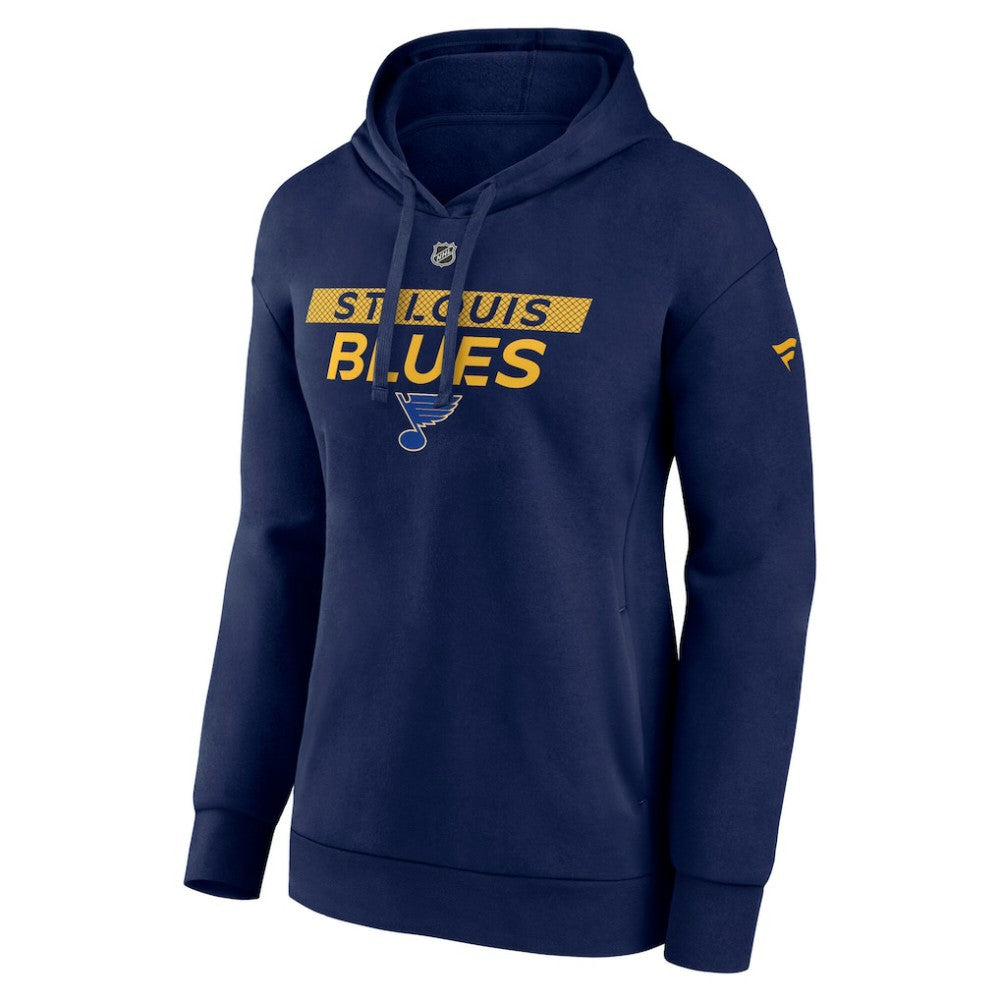 NHL Navy St. Louis Blues Fanatics Women's Authentic Pro Core Primary Fleece Pullover Hoodie