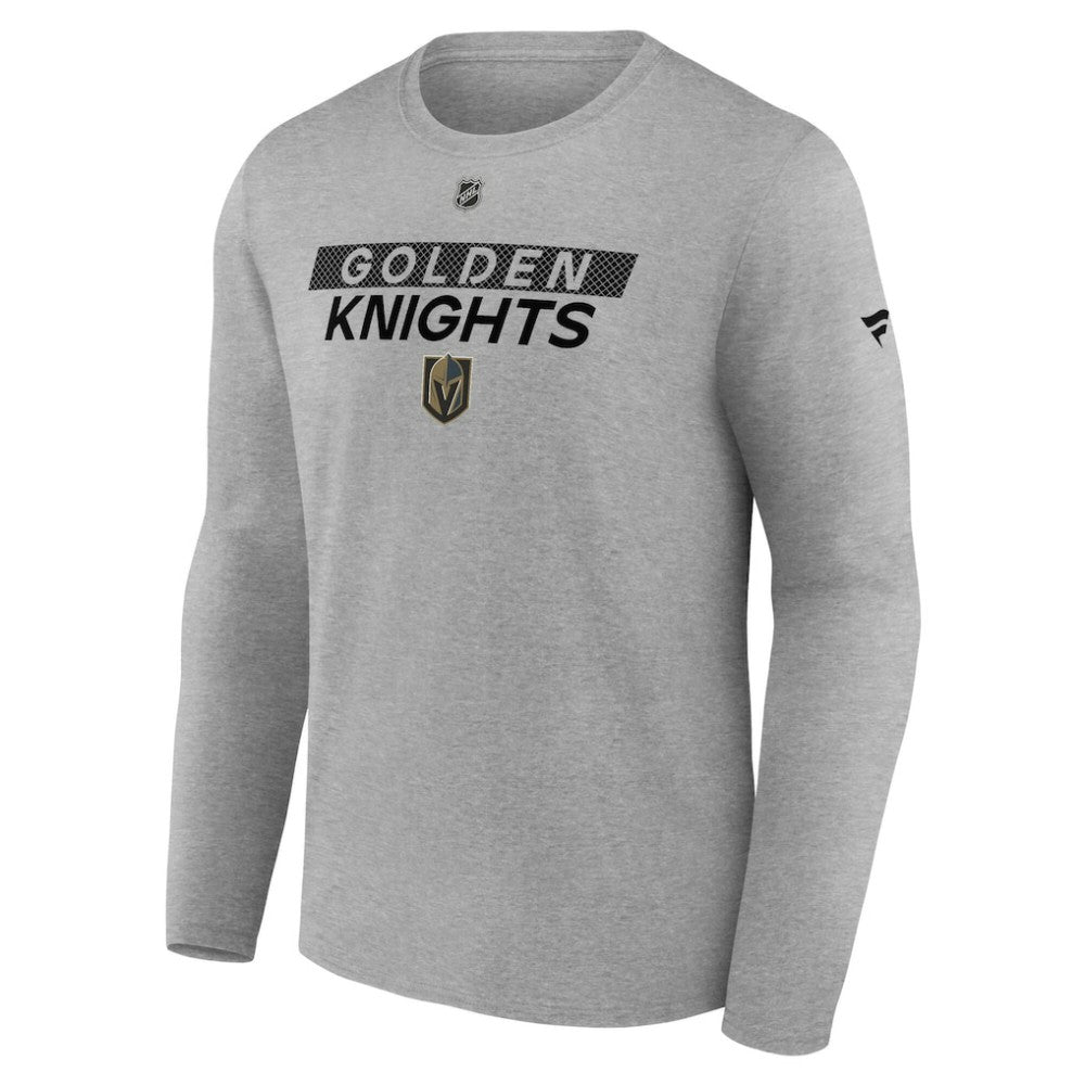 NHL Heather Gray Vegas Golden Knights Fanatics Authentic Pro Core Primary Long Sleeve T-Shirt