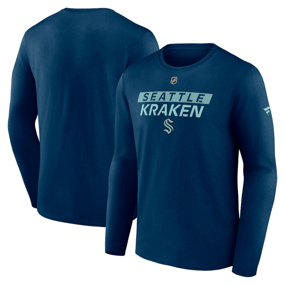 NHL Deep Sea Blue Seattle Kraken Fanatics Authentic Pro Core Primary Long Sleeve T-Shirt