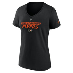 NHL Black Philadelphia Flyers Fanatics Women's Authentic Pro Core Primary V-Neck T-Shirt