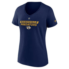NHL Navy Nashville Predators Fanatics Women's Authentic Pro Core Primary V-Neck T-Shirt