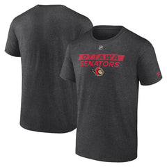 NHL Heather Charcoal Ottawa Senators Fanatics Authentic Pro Core Primary T-Shirt
