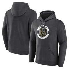 NHL Heather Charcoal Vegas Golden Knights Fanatics Authentic Pro Core Secondary Fleece Pullover Hoodie