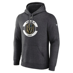 NHL Heather Charcoal Vegas Golden Knights Fanatics Authentic Pro Core Secondary Fleece Pullover Hoodie