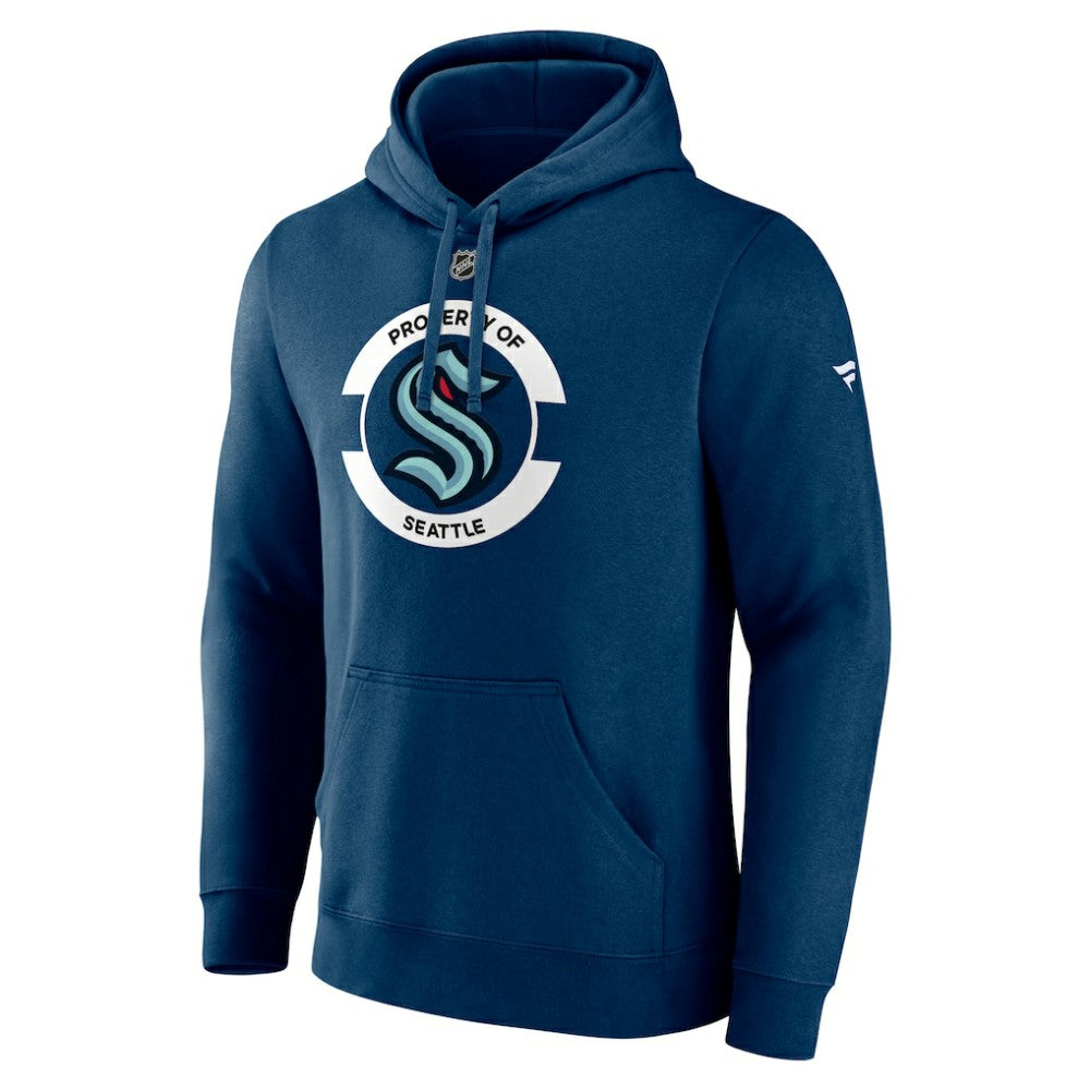 NHL Deep Sea Blue Seattle Kraken Fanatics Authentic Pro Core Secondary Fleece Pullover Hoodie