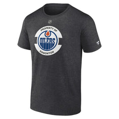 NHL Heather Charcoal Edmonton Oilers Fanatics Authentic Pro Core Secondary T-Shirt