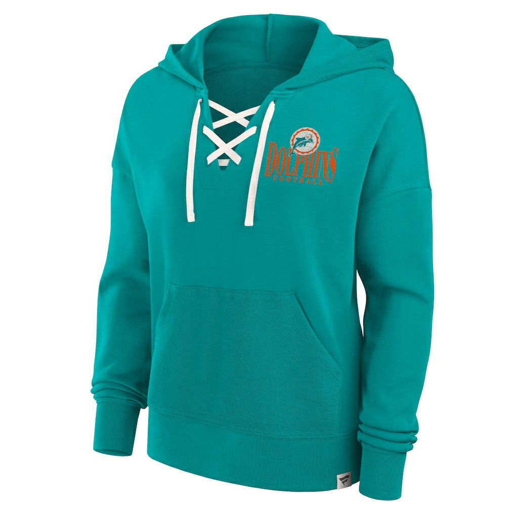 Women's Blitz Left Lace-Up Pullover Hoodie - Miami Dolphins