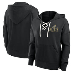 Women's Blitz Left Lace-Up Pullover Hoodie - New Orleans Saints