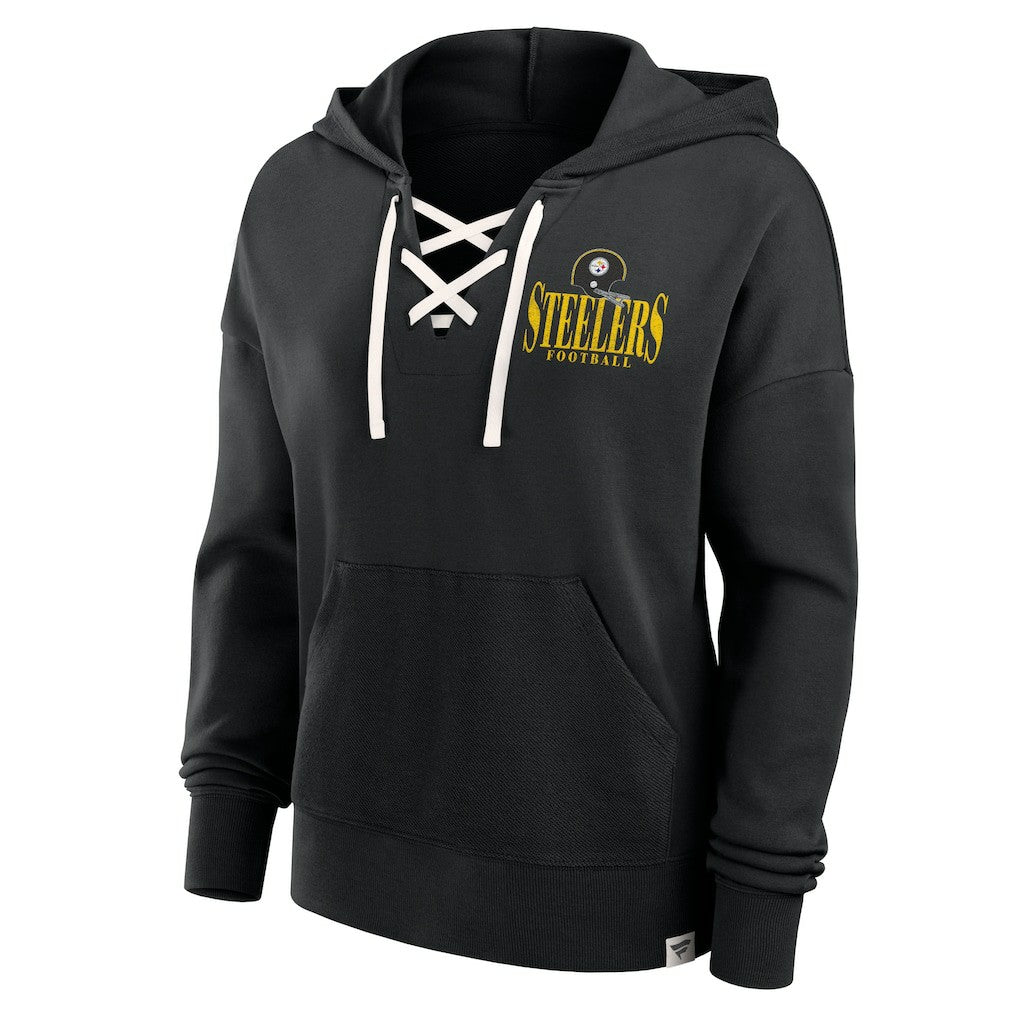 Women's Blitz Left Lace-Up Pullover Hoodie - Pittsburgh Steelers