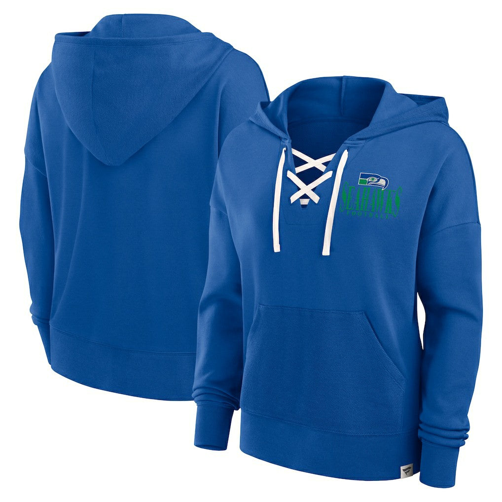 Women's Blitz Left Lace-Up Pullover Hoodie - Seattle Seahawks