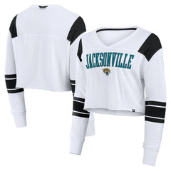 Women's Stretch Cropped Fashion Long Sleeve T-Shirt - Jacksonville Jaguars