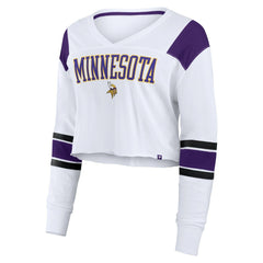 Women's Stretch Cropped Fashion Long Sleeve T-Shirt - Minnesota Vikings