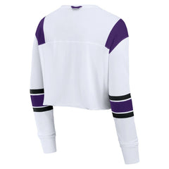 Women's Stretch Cropped Fashion Long Sleeve T-Shirt - Minnesota Vikings