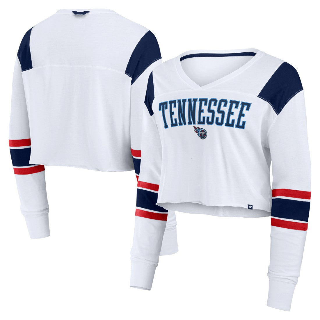 Women's Stretch Cropped Fashion Long Sleeve T-Shirt - Tennessee Titans