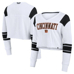 Women's Stretch Cropped Fashion Long Sleeve T-Shirt - Cincinnati Bengals
