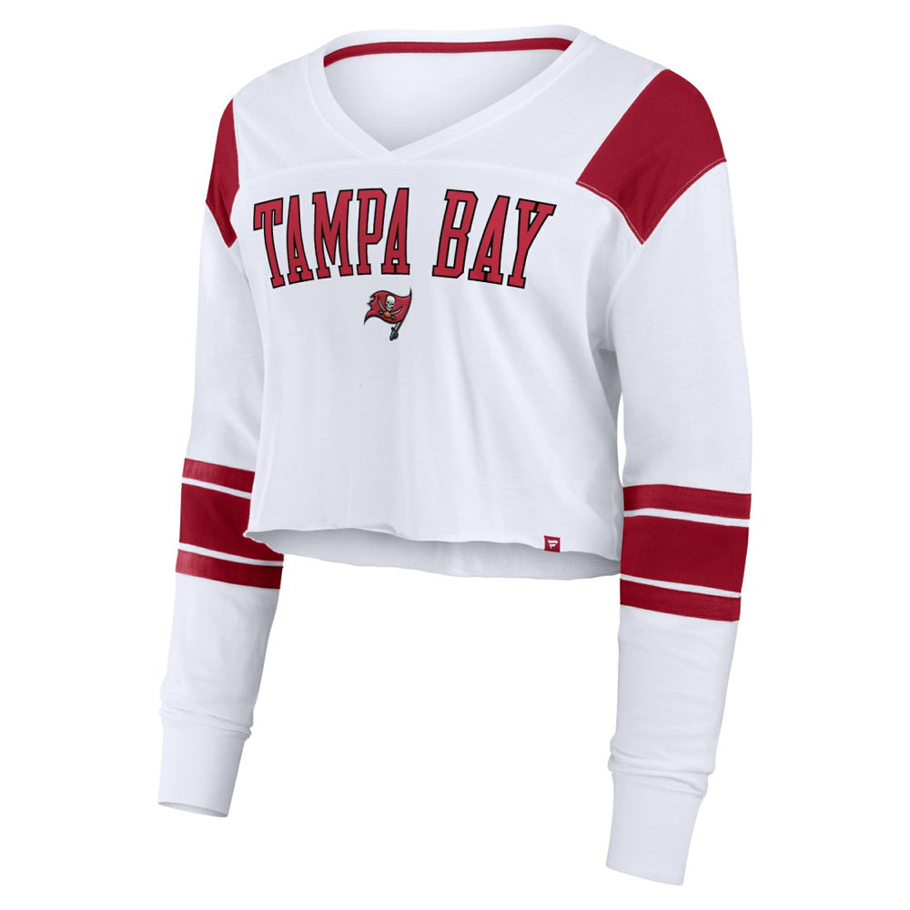 Women's Stretch Cropped Fashion Long Sleeve T-Shirt - Tampa Bay Buccaneers