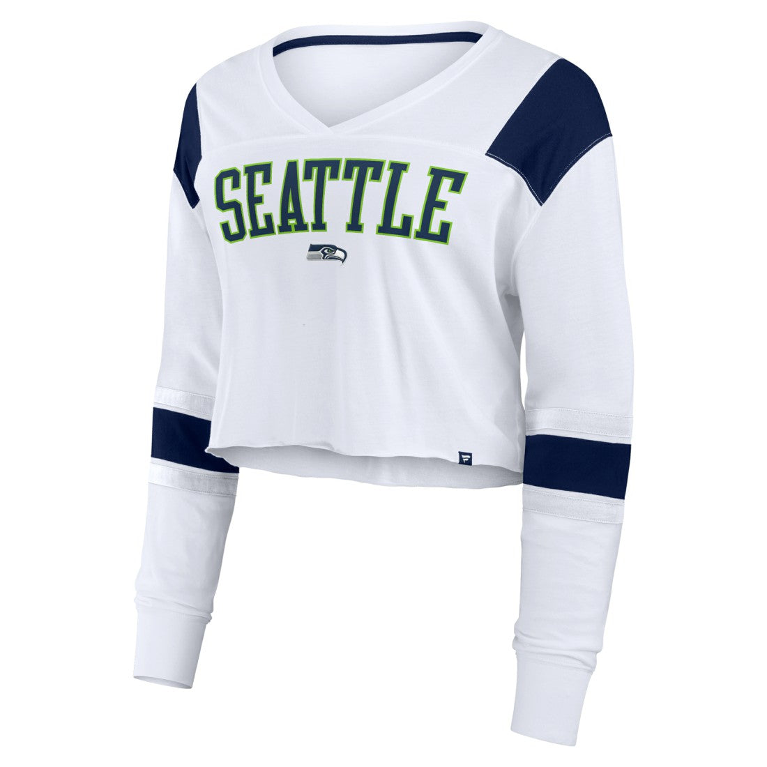 Women's Stretch Cropped Fashion Long Sleeve T-Shirt - Seattle Seahawks