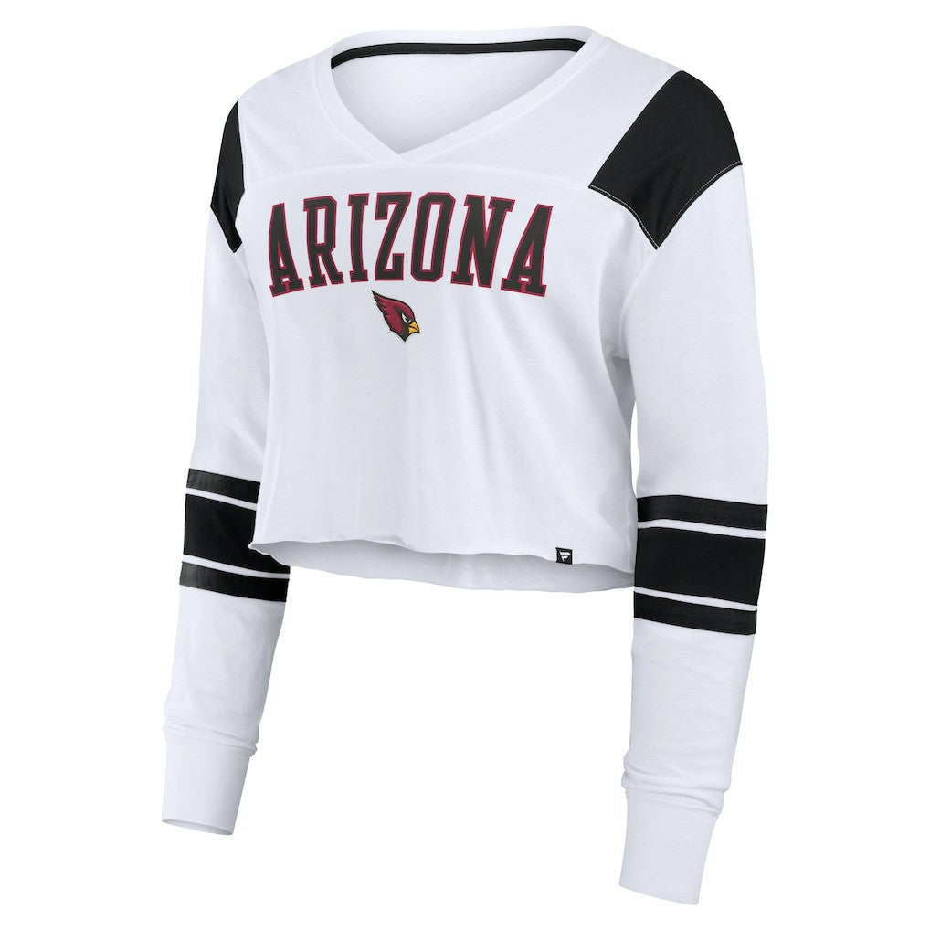Women's Stretch Cropped Fashion Long Sleeve T-Shirt - Arizona Cardinals