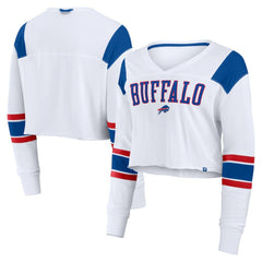 Women's Stretch Cropped Fashion Long Sleeve T-Shirt - Buffalo Bills
