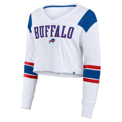 Women's Stretch Cropped Fashion Long Sleeve T-Shirt - Buffalo Bills