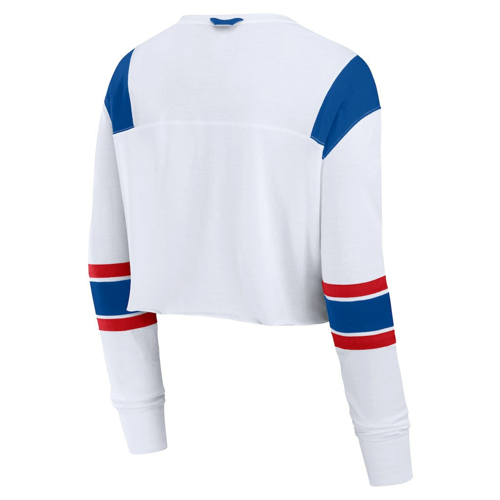 Women's Stretch Cropped Fashion Long Sleeve T-Shirt - Buffalo Bills