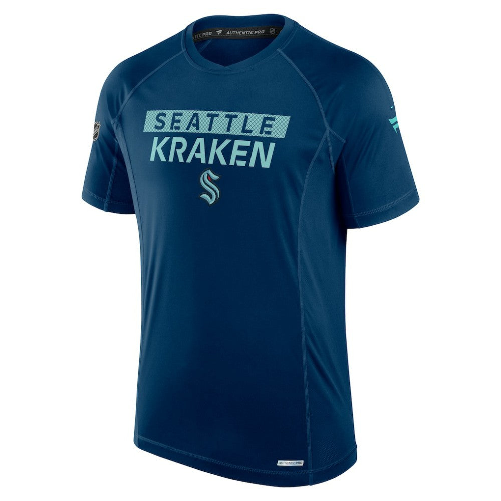 NHL Deep Sea Blue Seattle Kraken Fanatics Authentic Pro Rink Tech T-Shirt