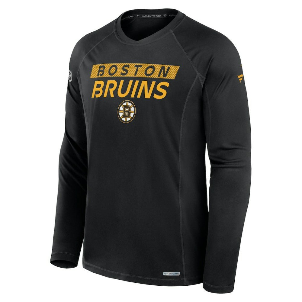 NHL Black Boston Bruins Fanatics Authentic Pro Rink Tech Long Sleeve T-Shirt
