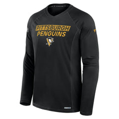 NHL Black Pittsburgh Penguins Fanatics Authentic Pro Rink Tech Long Sleeve T-Shirt