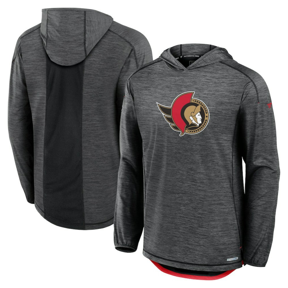 NHL Black Ottawa Senators Fanatics Authentic Pro Rink Lightweight Pullover Hoodie