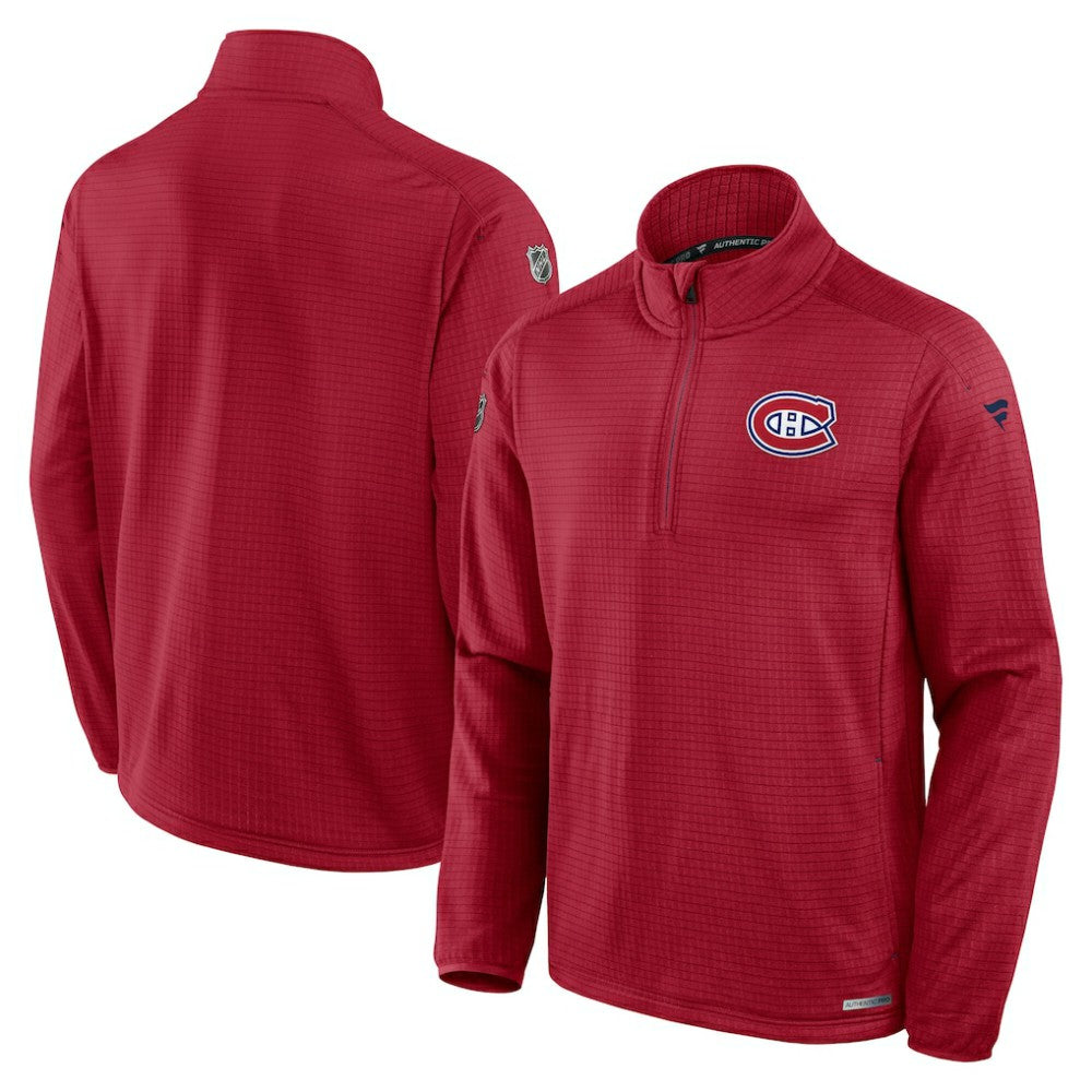 NHL Red Montreal Canadiens Fanatics Authentic Pro Rink Quarter-Zip Jacket