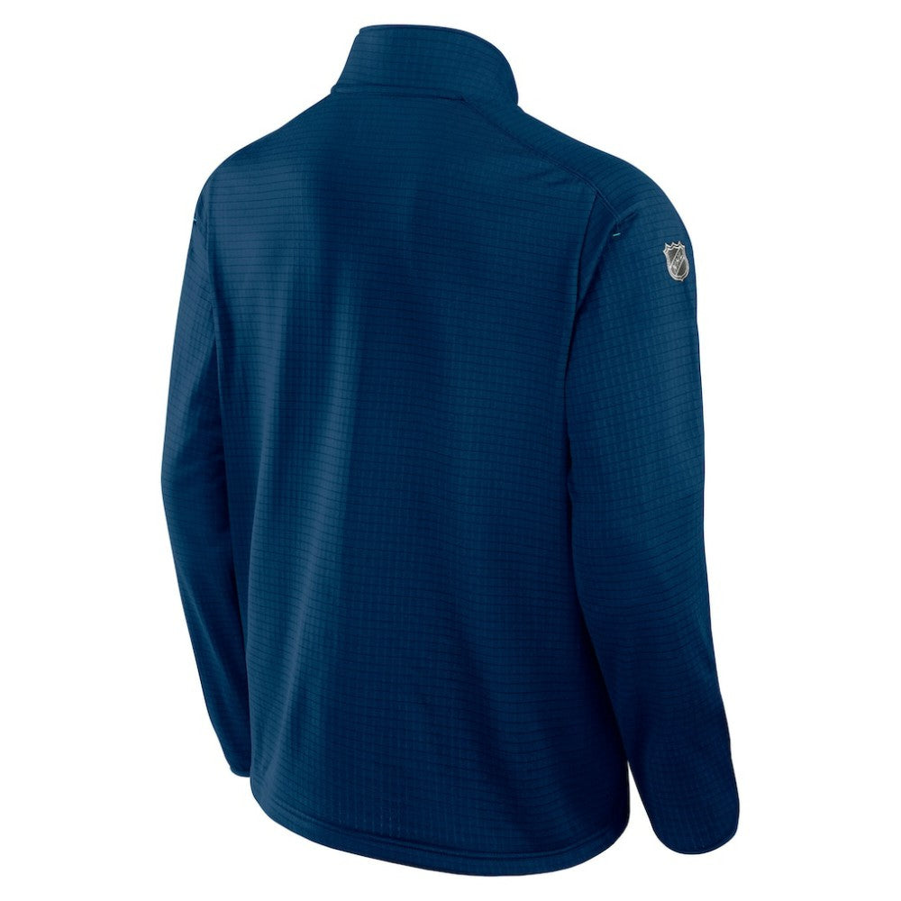 NHL Navy Seattle Kraken Fanatics Authentic Pro Rink Quarter-Zip Jacket